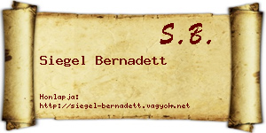 Siegel Bernadett névjegykártya