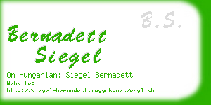 bernadett siegel business card
